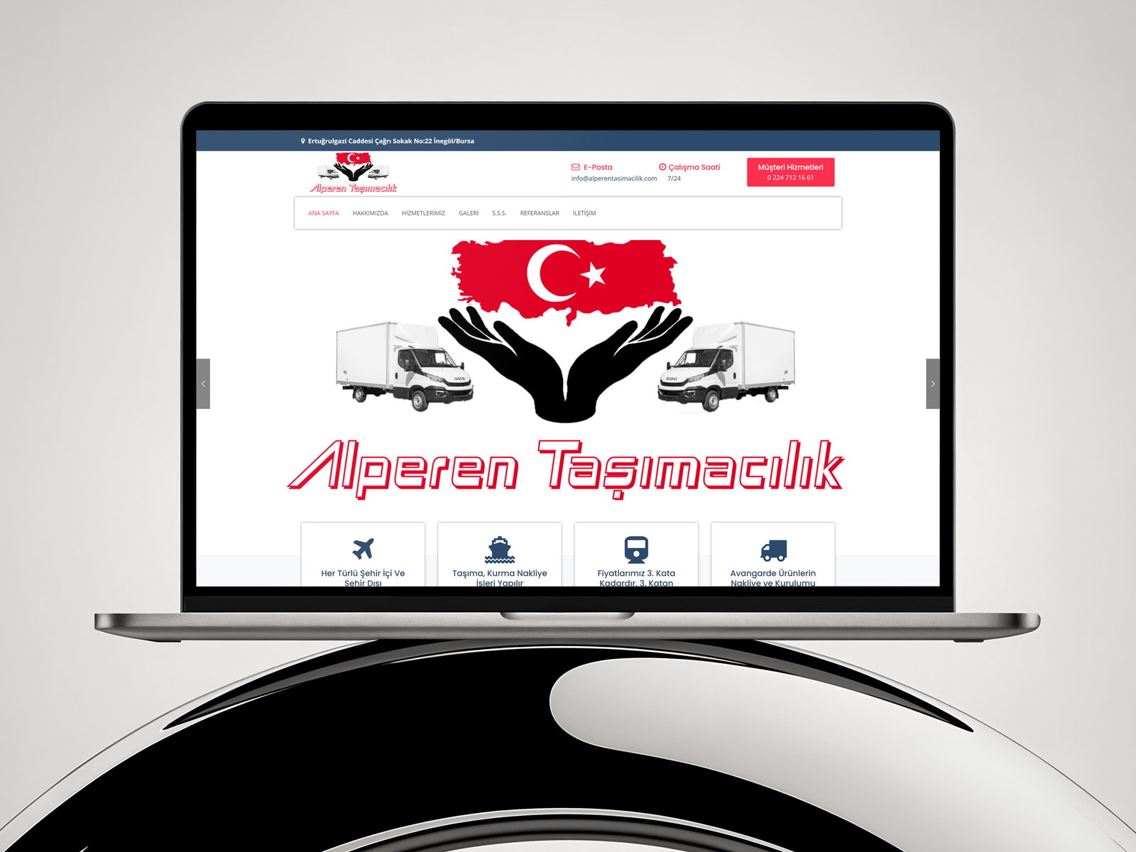 Alperen Taşımacılık web sitesi ekran görüntüsü