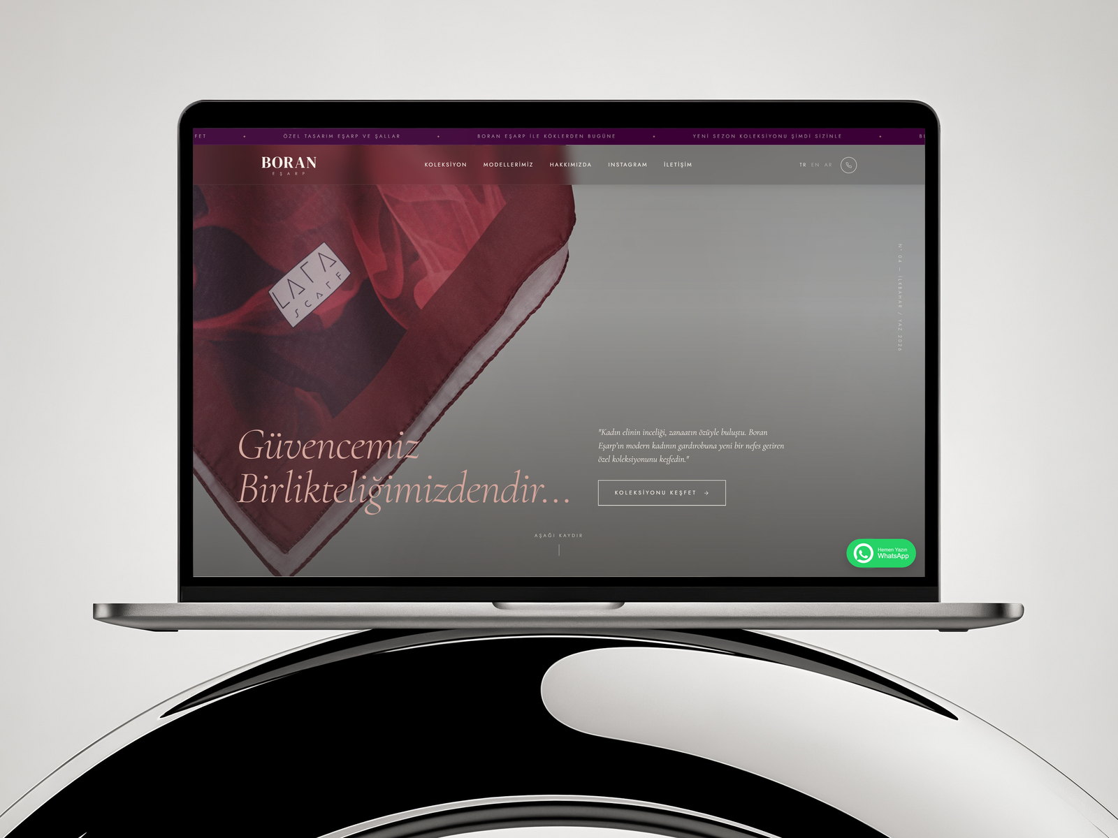 Boran Eşarp web sitesi ekran görüntüsü