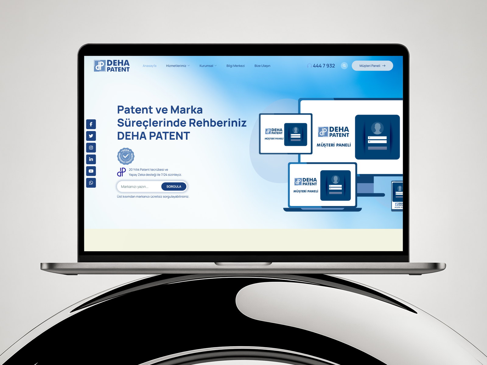 Deha Patent web sitesi ekran görüntüsü