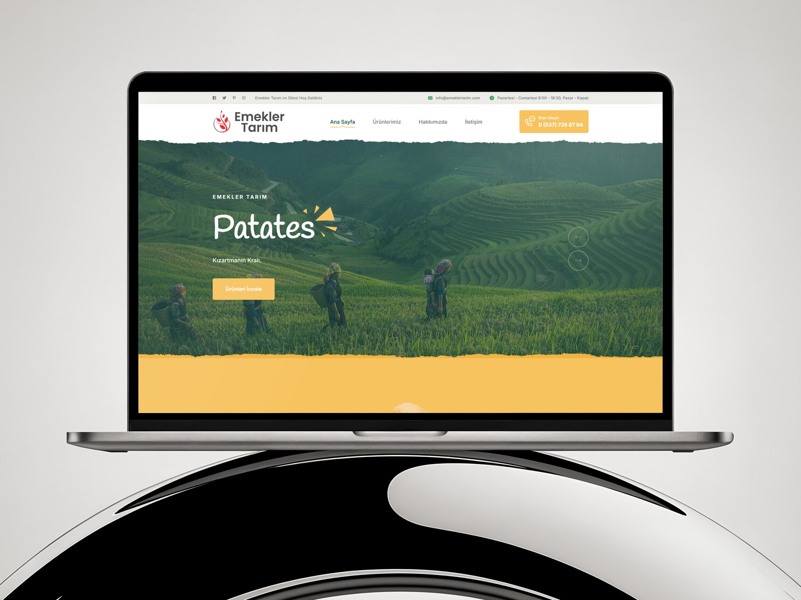 Emekler Tarım web sitesi ekran görüntüsü