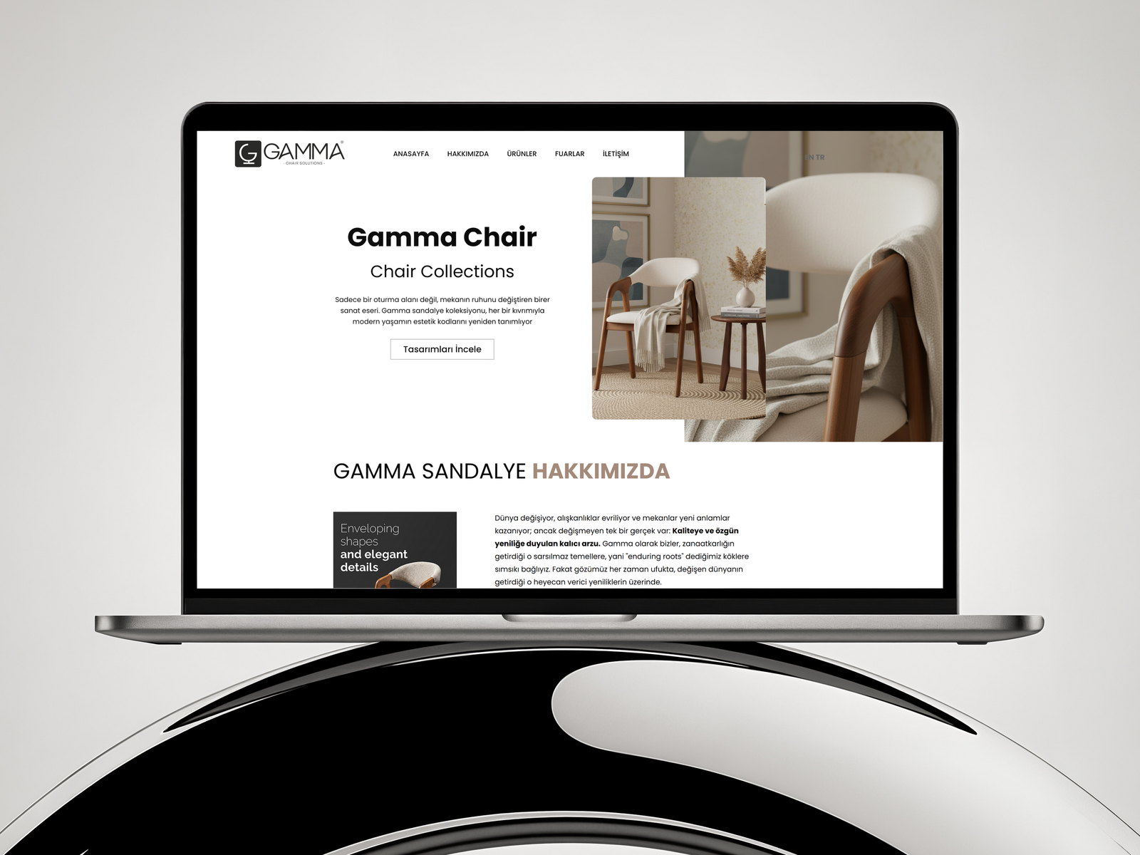 Gamma Sandalye web sitesi ekran görüntüsü