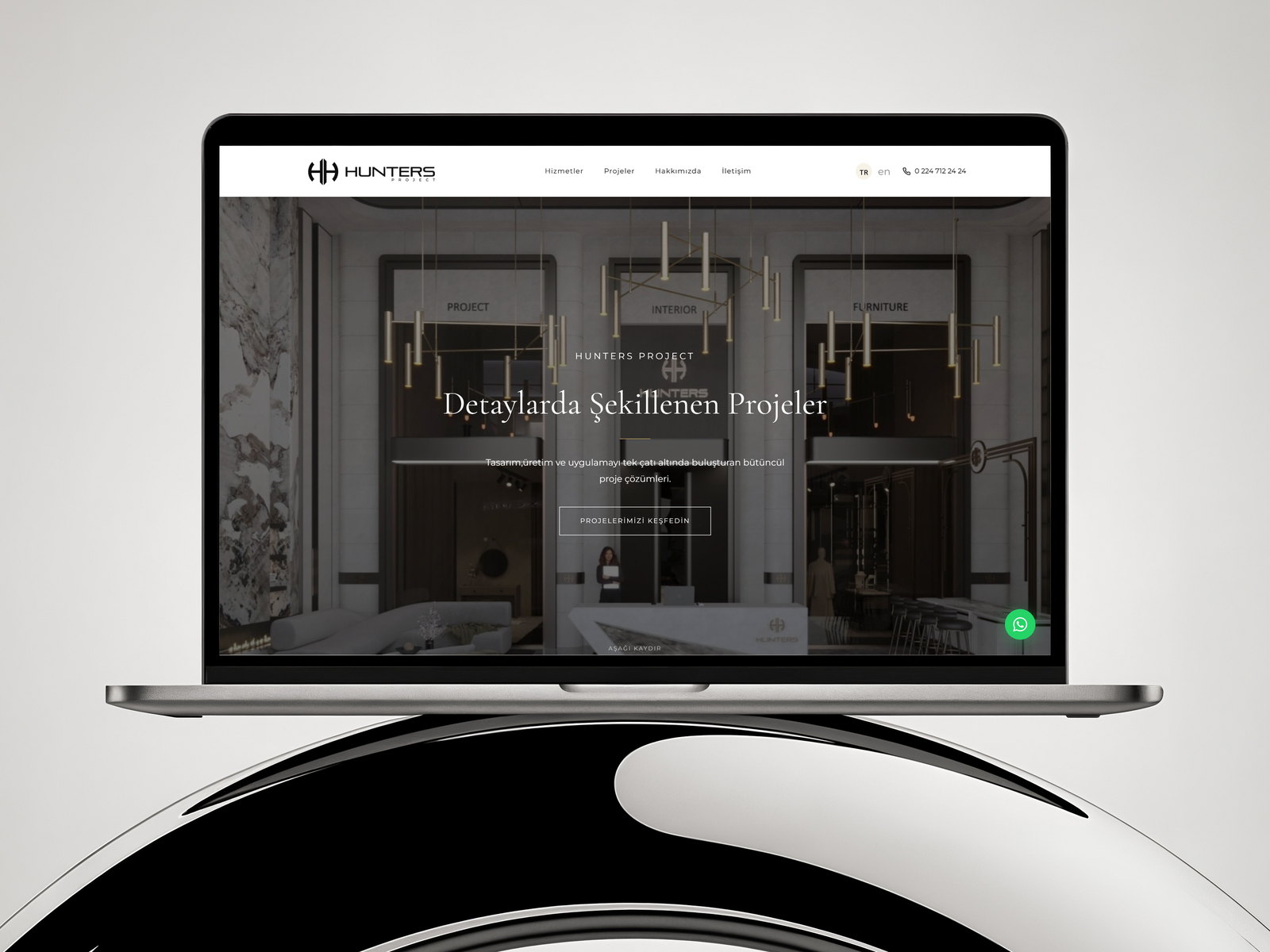Hunters Project web sitesi ekran görüntüsü