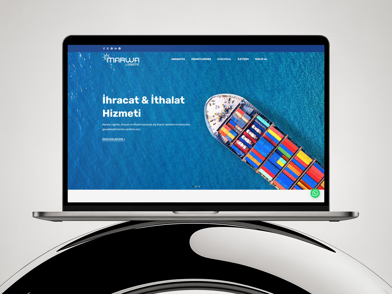 Marwa Logistic web sitesi ekran görüntüsü