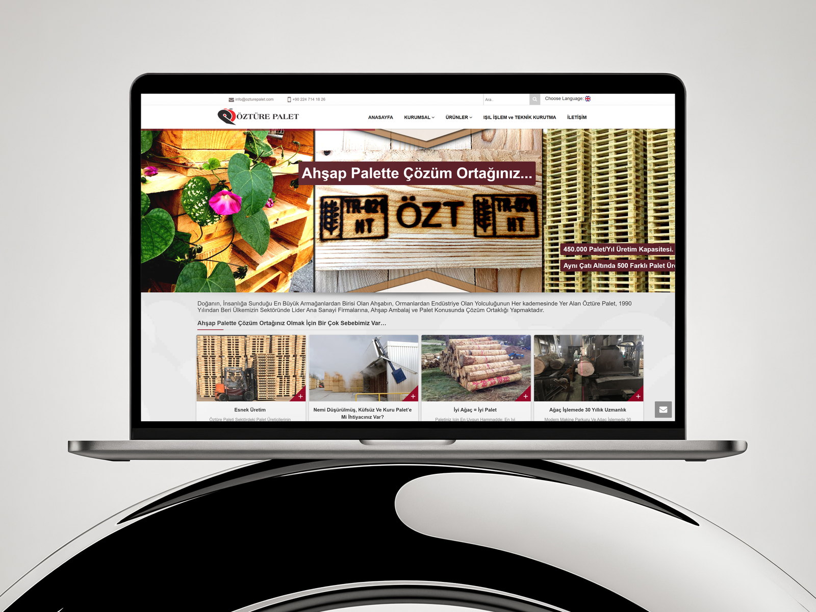 Öztüre Palet web sitesi ekran görüntüsü
